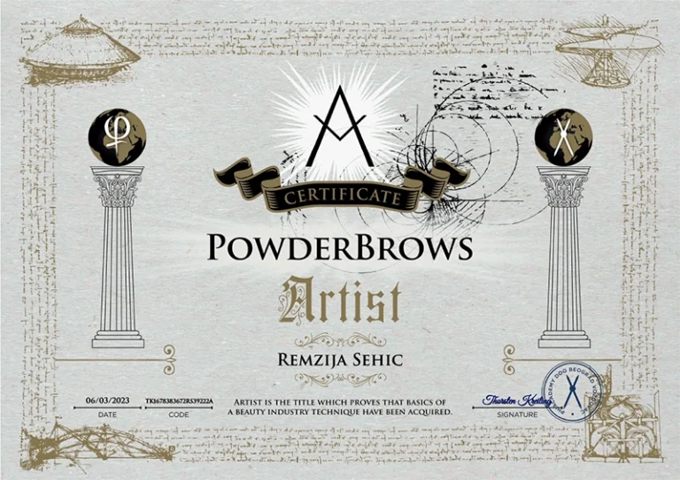 Certificate Powderbrows